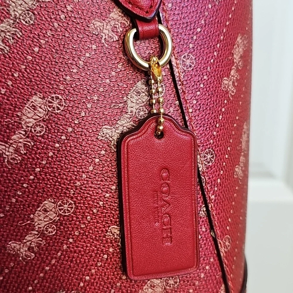 Coach NWOT Tote With Horse And Carriage Dot Print